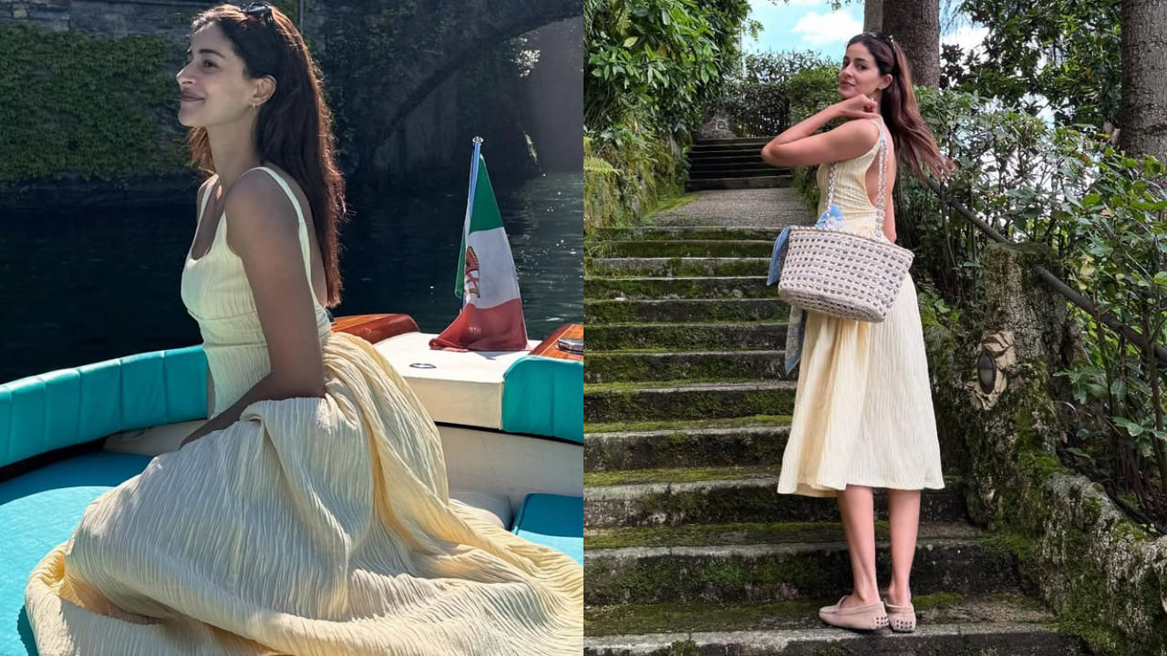 Ananya Panday styles backless dress with Rs 6,48,100 Chanel shopping bag on Italy trip. PC: Ananya Panday IG