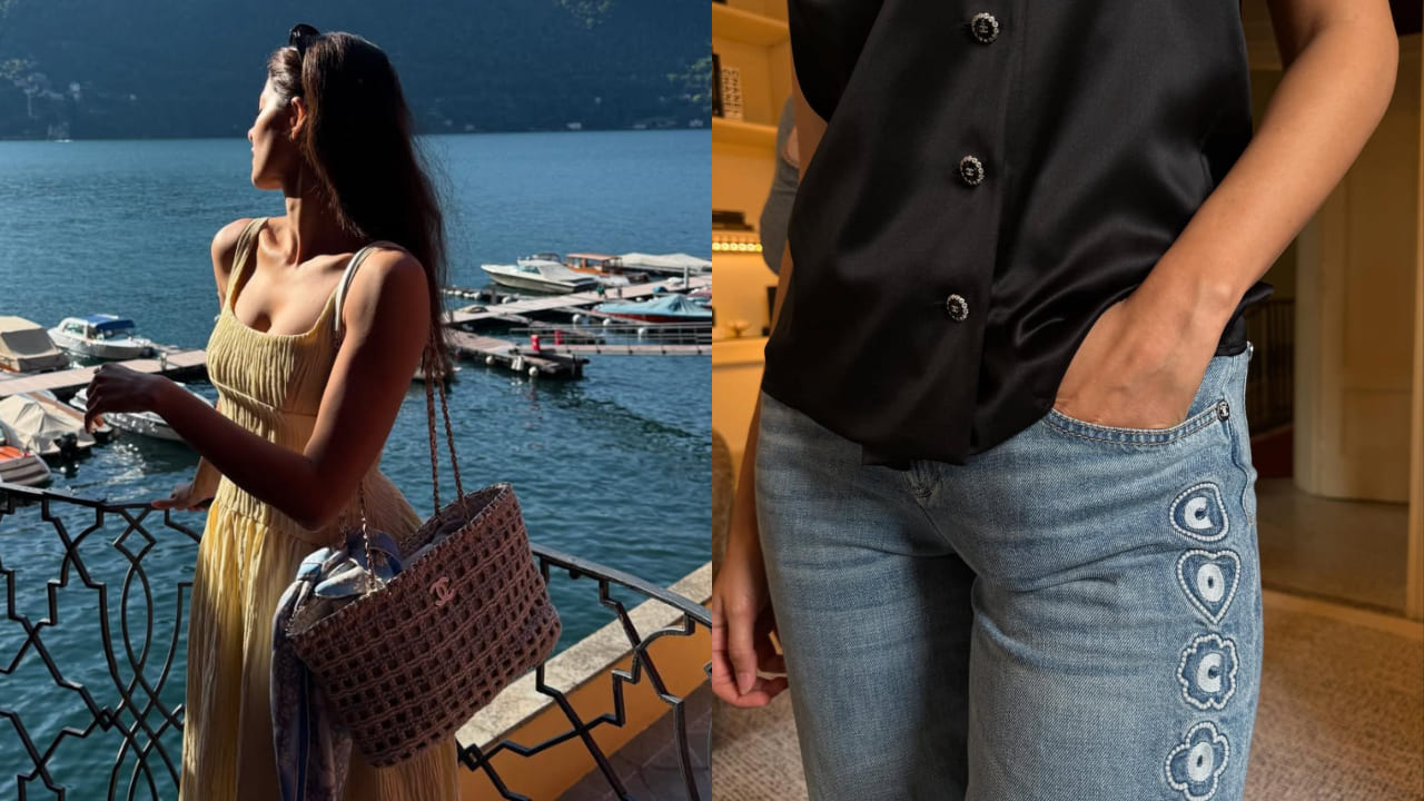 Ananya Panday styles backless dress with Rs 6,48,100 Chanel shopping bag on Italy trip. PC: Ananya Panday IG