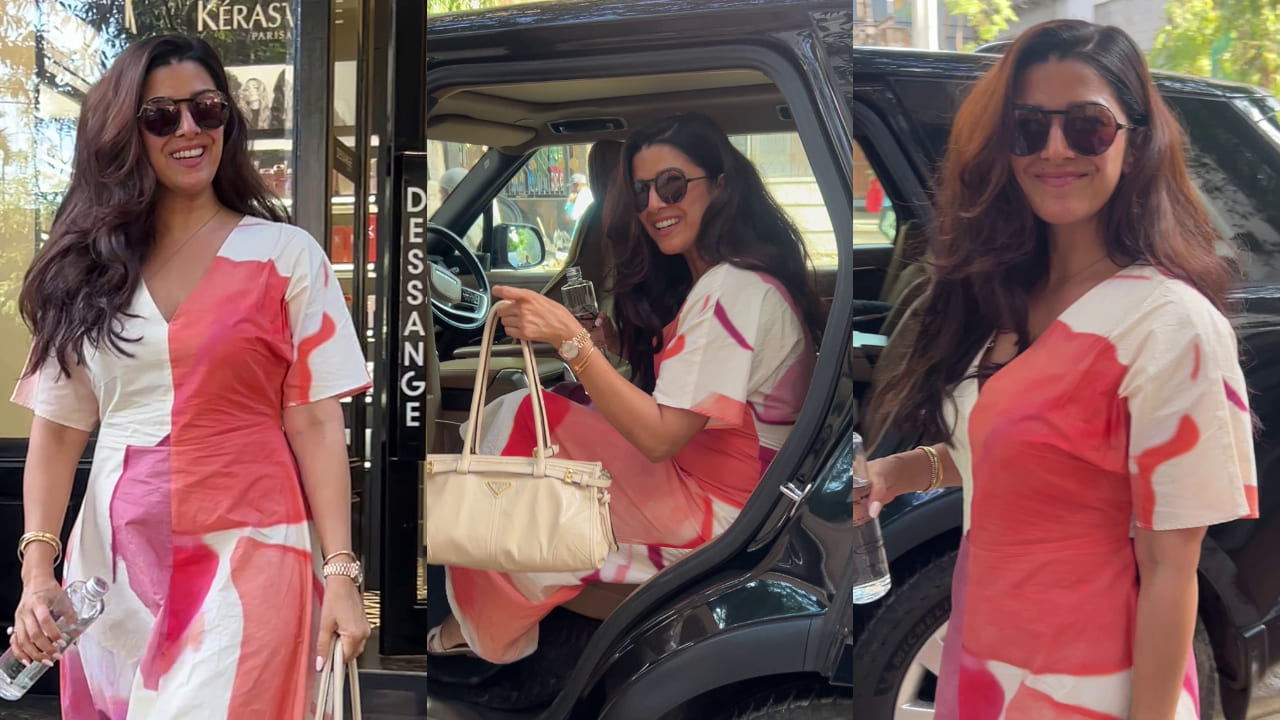 Nimrat Kaur carries Rs 2,51,000 Prada bag with Kimono sleeve summer dress for her salon visit. PC: Pinkvilla