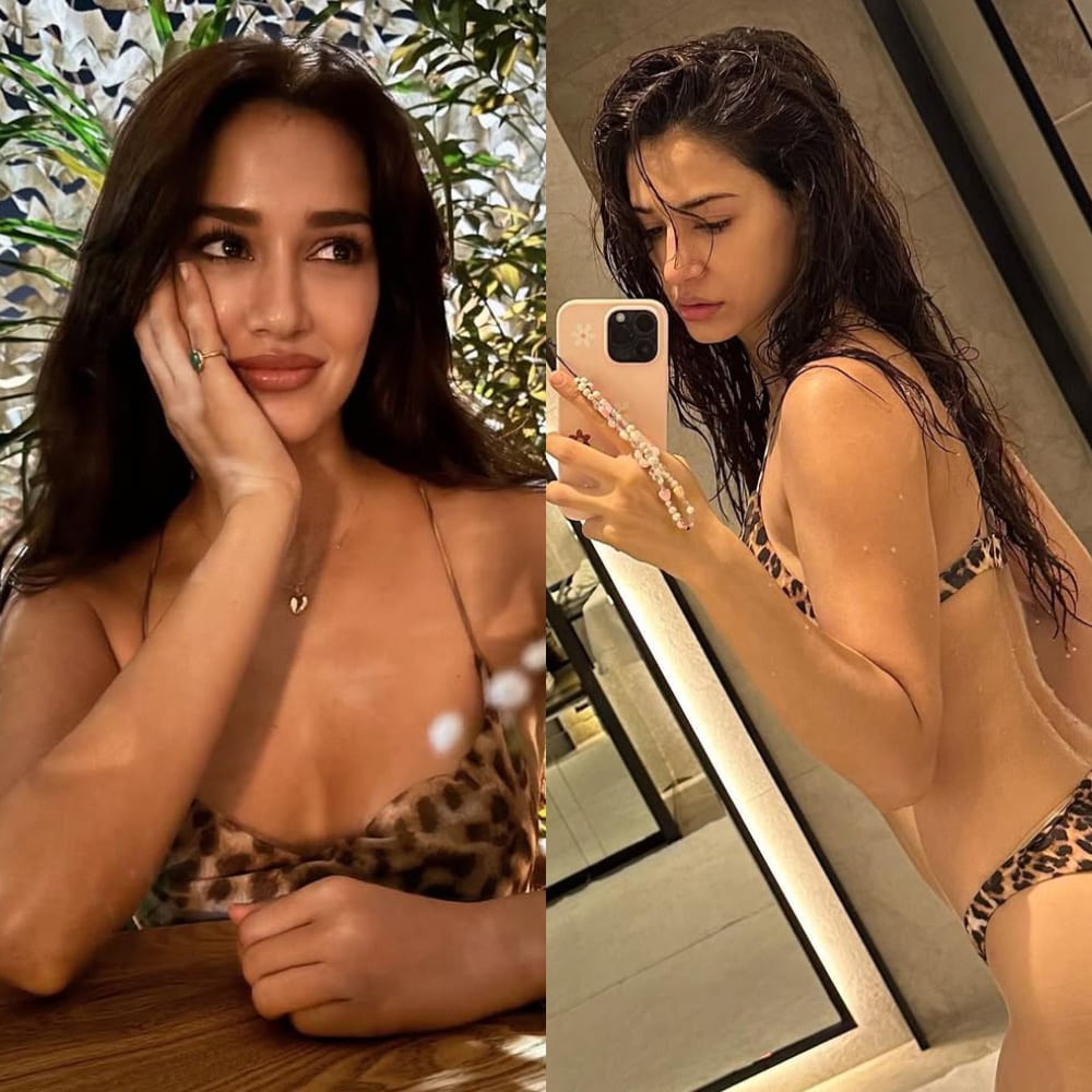 Disha Patani’s 2 looks in slip dress and bikini prove her obsession with animal print