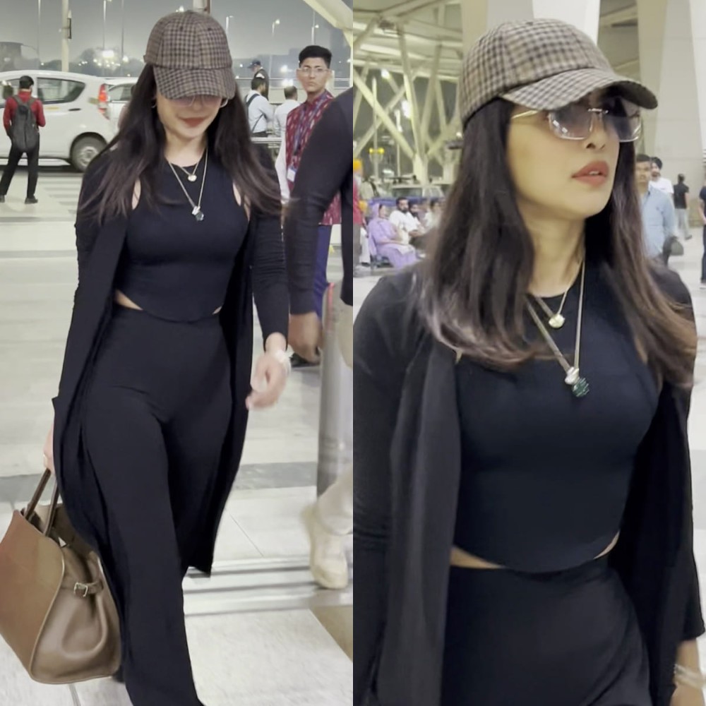 Priyanka Chopra’s straight-off-the-plane outfit featured this practical travel bag wort...