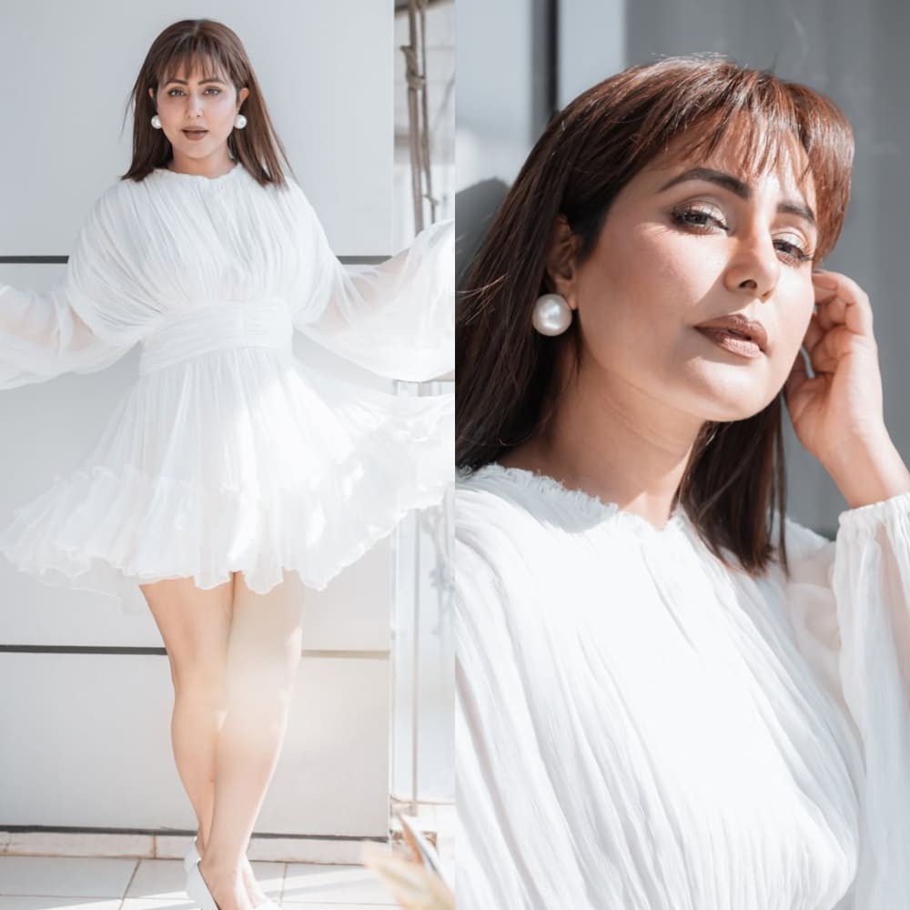Hina Khan stuns in Rs 11,800 chiffon white dress, looks like modern-day muse