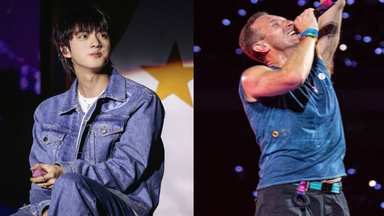 BTS Jin, Chris Martin: Credits Jin's Instagram and Getty Images BTS Jin, Chris Martin: Credits Jin's Instagram and Getty Images
