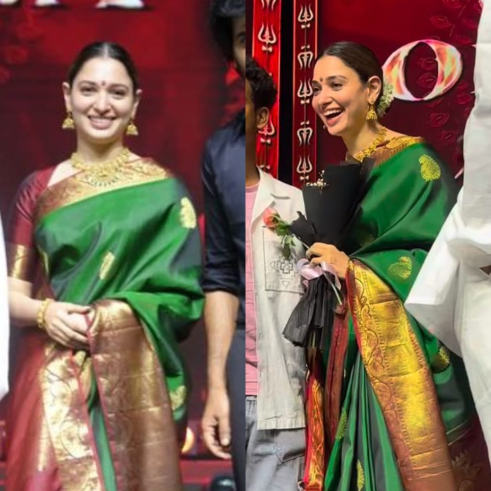 Tamannaah Bhatia ditches western for Kanchipuram saree at Odela 2 pre-release event