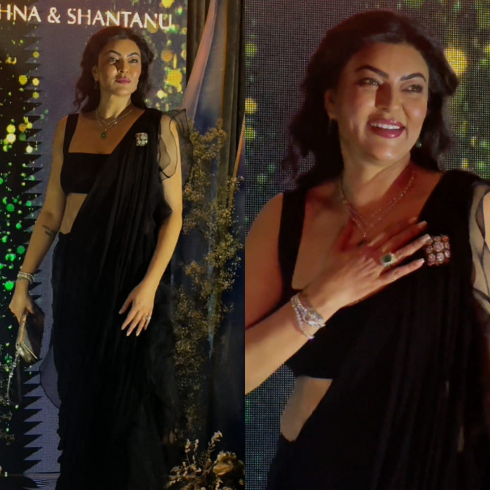 Sushmita Sen says ‘saree not sorry’ as she serves wedding sangeet fashion goals in black