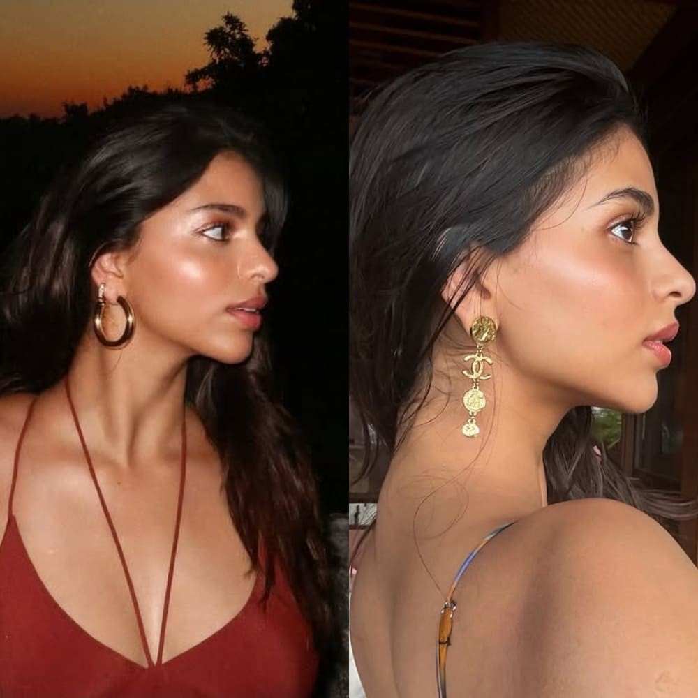  Suhana Khan is obsessed with Rs 70,900 Chanel earrings and a glowing makeup look on he...