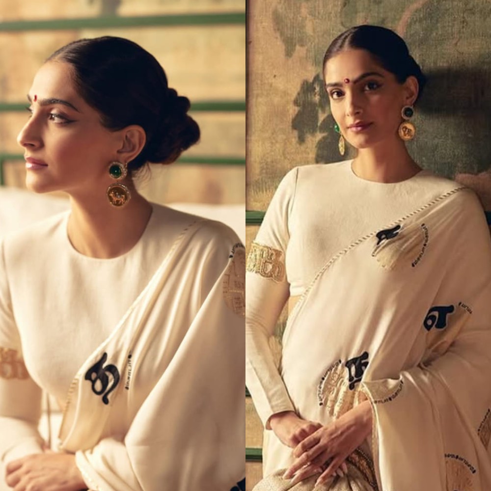 Sonam Kapoor stuns in custom off-white saree from House of Masaba, channeling all the ‘Ek Ladki Ko Dekhta Toh’ vibes