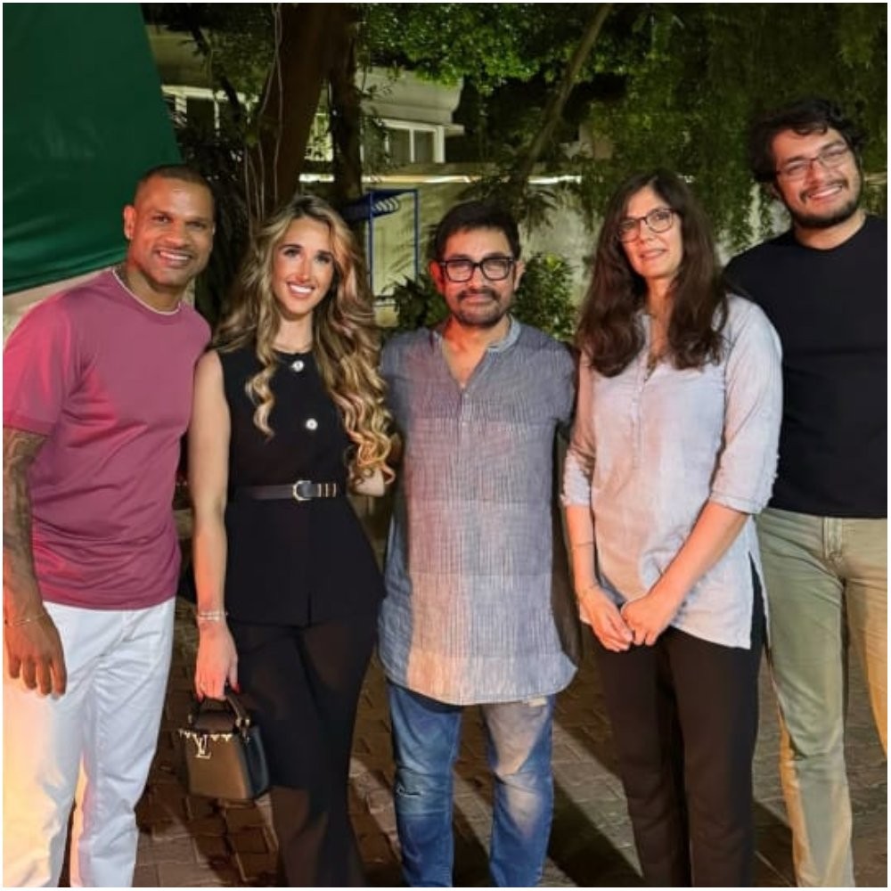 Aamir Khan, ladylove Gauri Spratt, son Junaid Khan spend ‘beautiful evening’ with Shikhar Dhawan and his rumored GF Sophie Shine: PIC