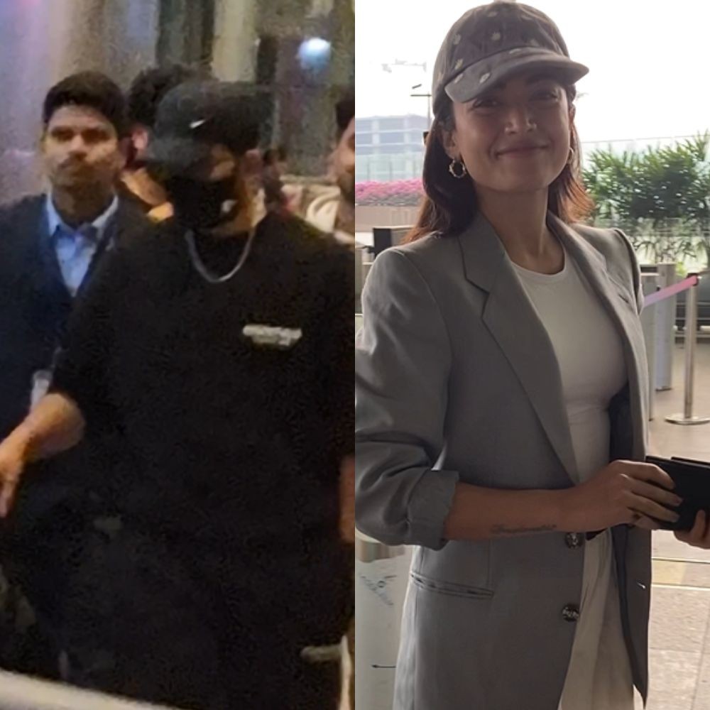 Watch: Allu Arjun goes incognito as he returns to Hyderabad; Rashmika Mandanna flashes million-dollar smile at airport