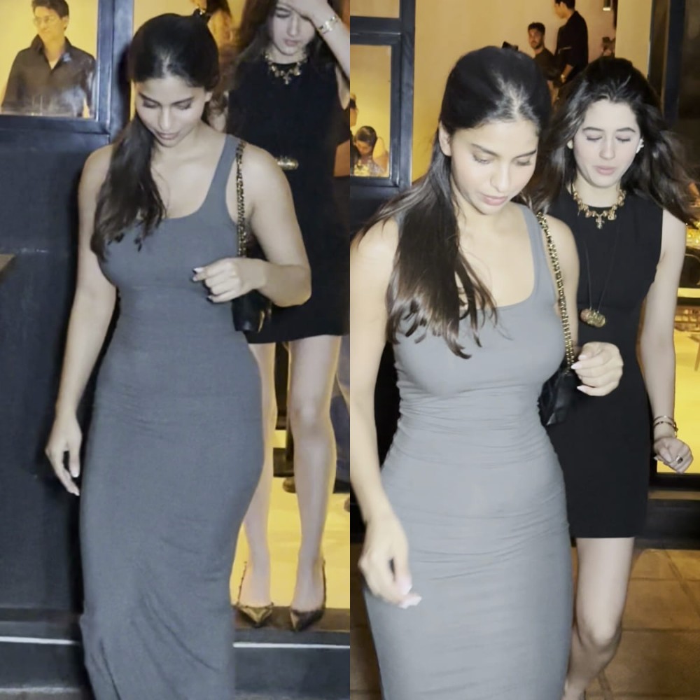Suhana Khan pairs her no-fuss gray bodycon dress with Chanel bag to serve the ultimate effortless look 