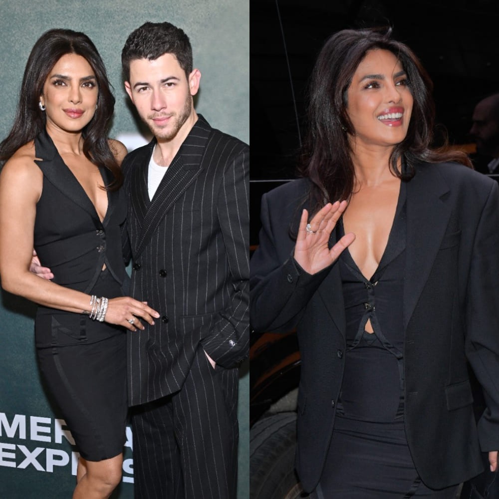 Priyanka Chopra styles plunging halter and body-hugging look in 2 ways at red carpet event with Nick Jonas