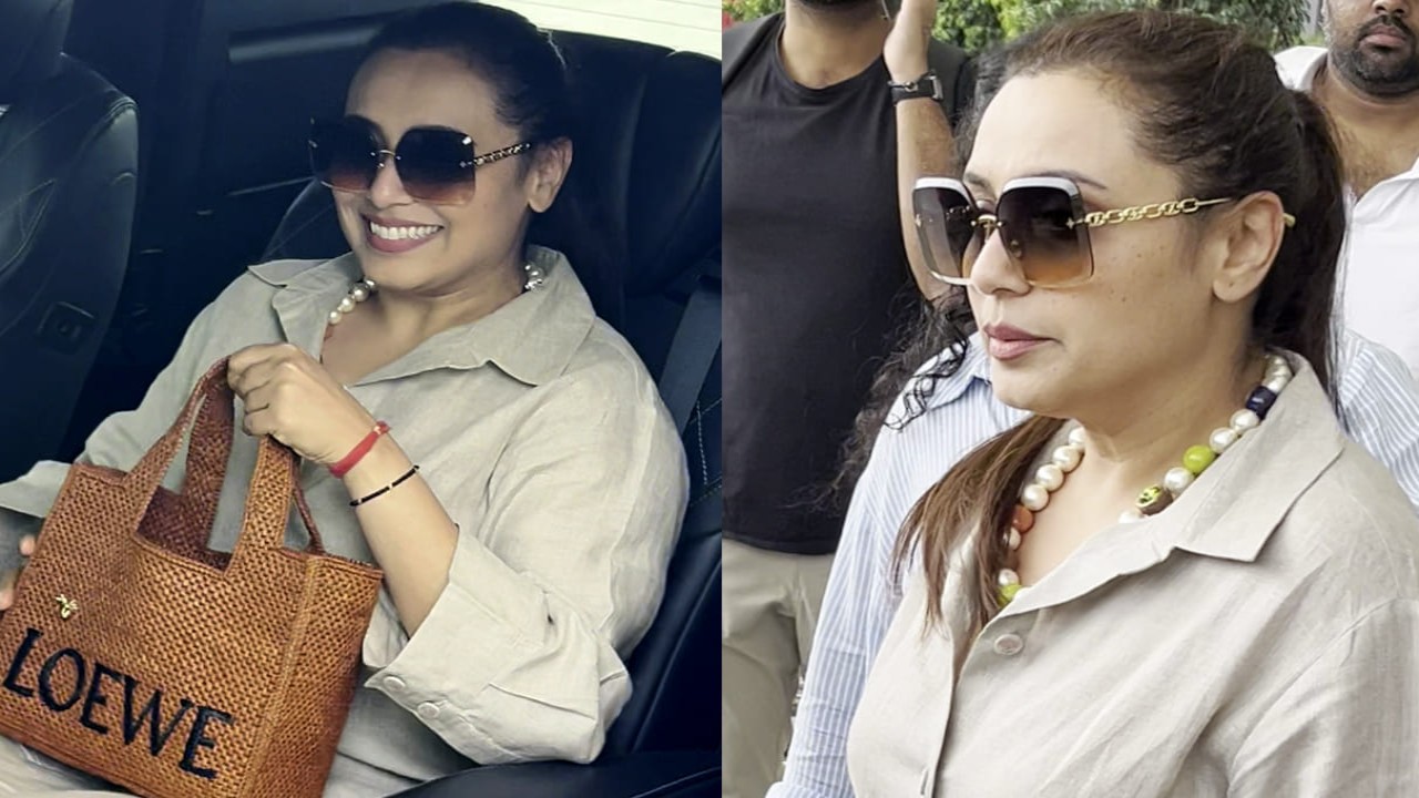 Rs 1.36 Lakh bucket Bag to Rs 63,000 sunglasses: Decoding Rani Mukerji’s off-duty look. PC: APH Images Rani Mukerji