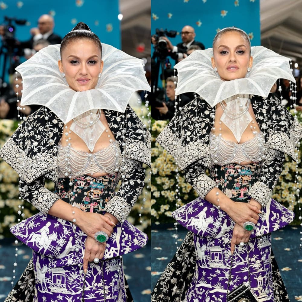 Met Gala 2025: Natasha Poonawalla carries Rs 7,51,380 Chanel bag with Parsi Gara embroidered custom Manish Malhotra outfit