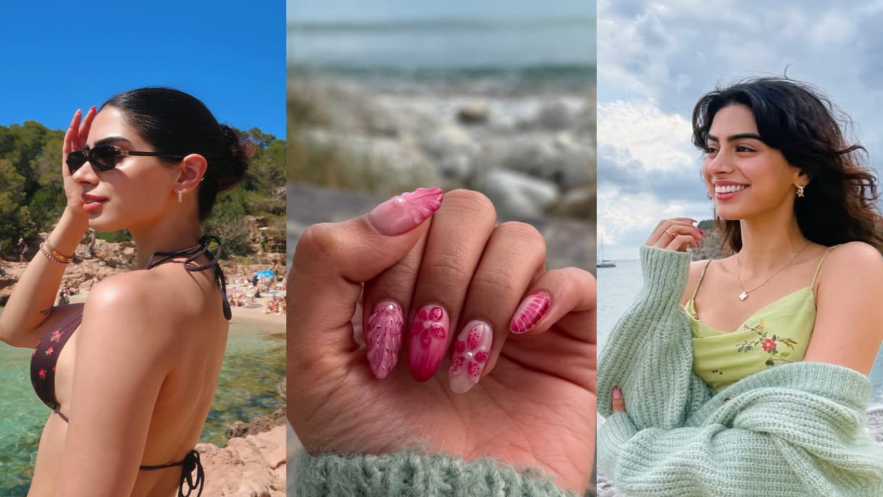 Khushi Kapoor channels both CUTE-HOT girl energy at vacation in bikini and pastel green maxi with floral nail art (PC: Khushi Kapoor IG) Khushi Kapoor