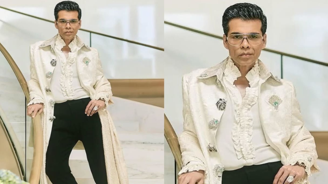 PC: Karan Johar Instagram/Sheldon Santos Karan Johar's Cannes Film Festival 2025 red carpet look