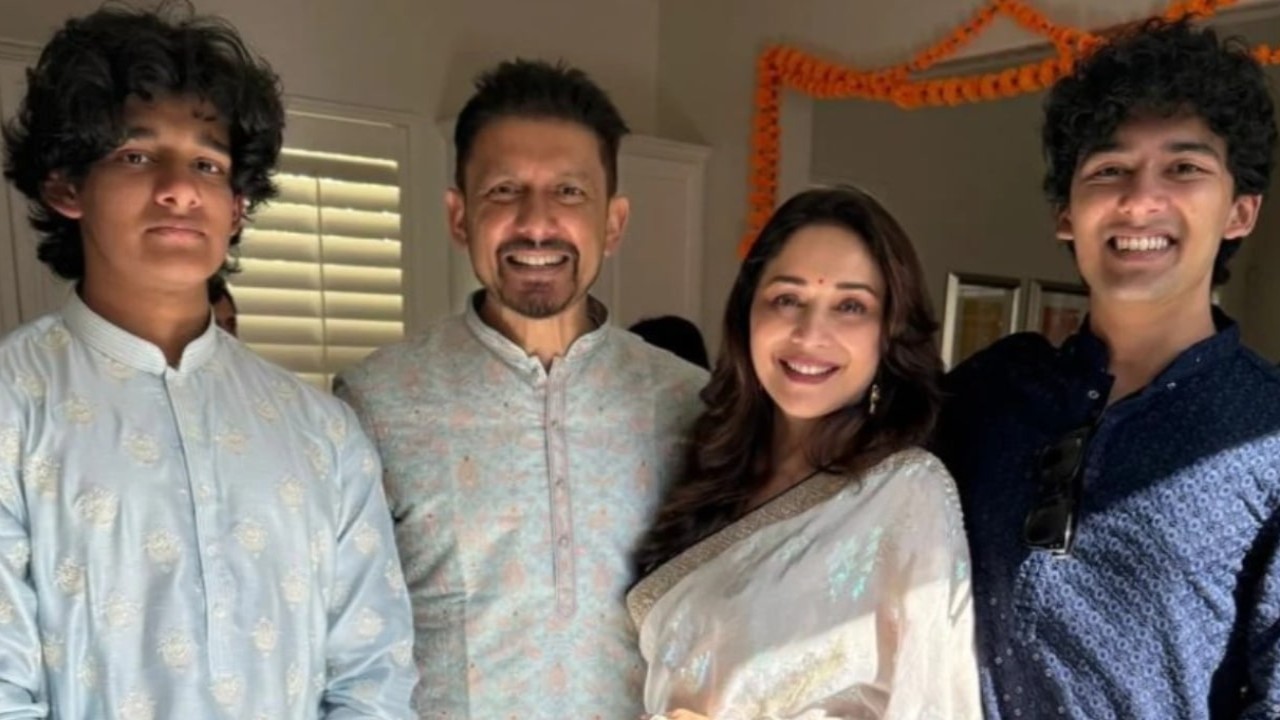PC: Dr. Shriram Nene on Instagram Madhuri Dixit Birthday: Actress' husband Shriram Nene says 'I’d choose you all over again', drops PICS ft sons Ryan and Arin