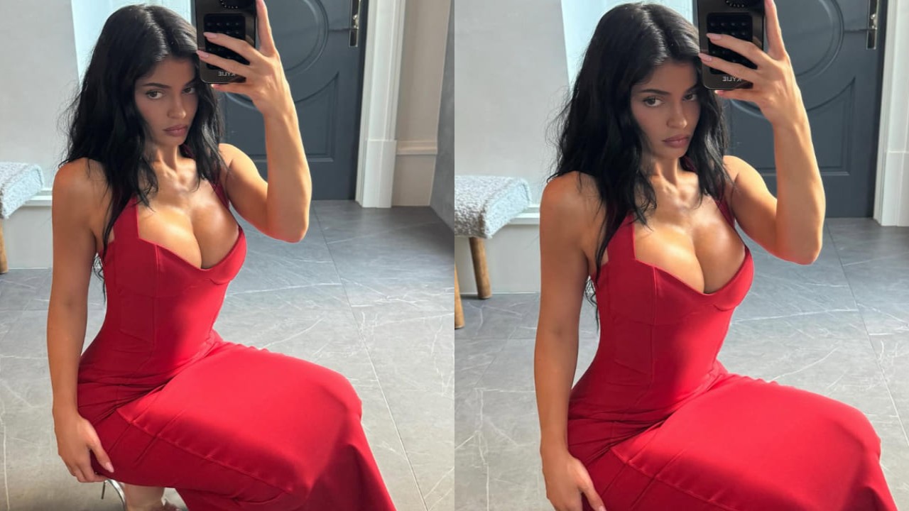 Kylie Jenner raises hotness level in red bodycon dress as she poses for mirror selfie (PC: Kylie Jenner IG) Kylie Jenner