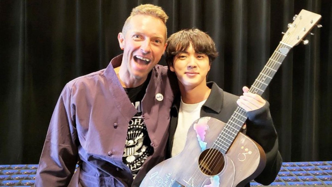 Chris Martin and Jin: courtesy of BTS' X Chris Martin and Jin: courtesy of BTS' X