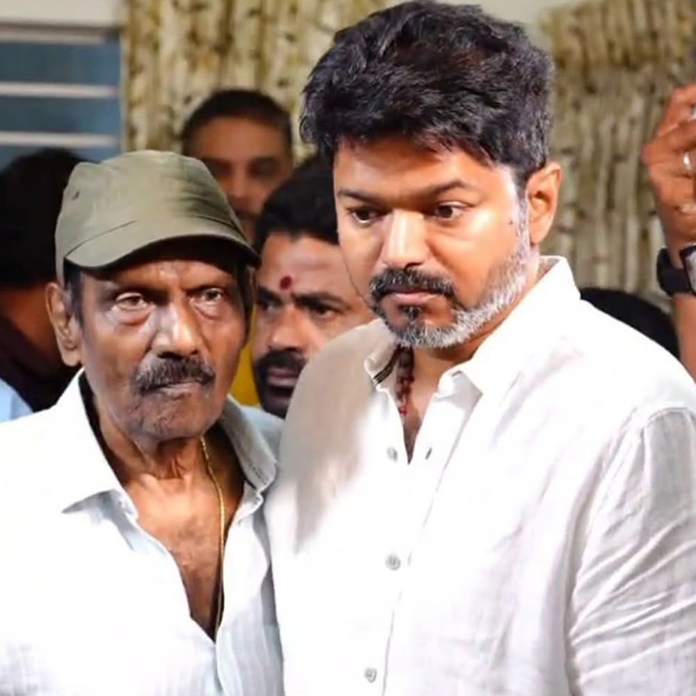 Thalapathy Vijay pays his final respects to Goundamani’s wife Shanti, who passed away due to illness