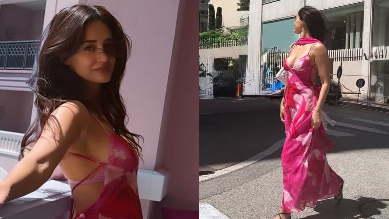 Disha Patani styles HOT pink backless dress with bralette for sun-soaked outing . PC: Disha Patani IG Disha Patani