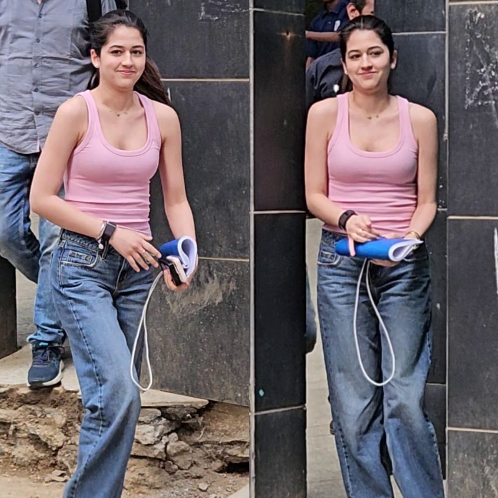 Naomika Saran styles pink tank top with denim jeans in hot Mumbai Summer, proving to be true fashion icon 