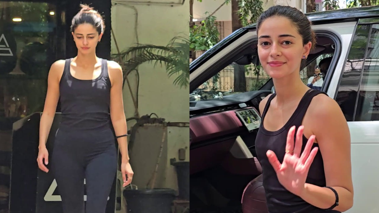 Ananya Panday shows how to style tank top with tights for a perfect workout outfit. PC: Varinder Ananya Panday