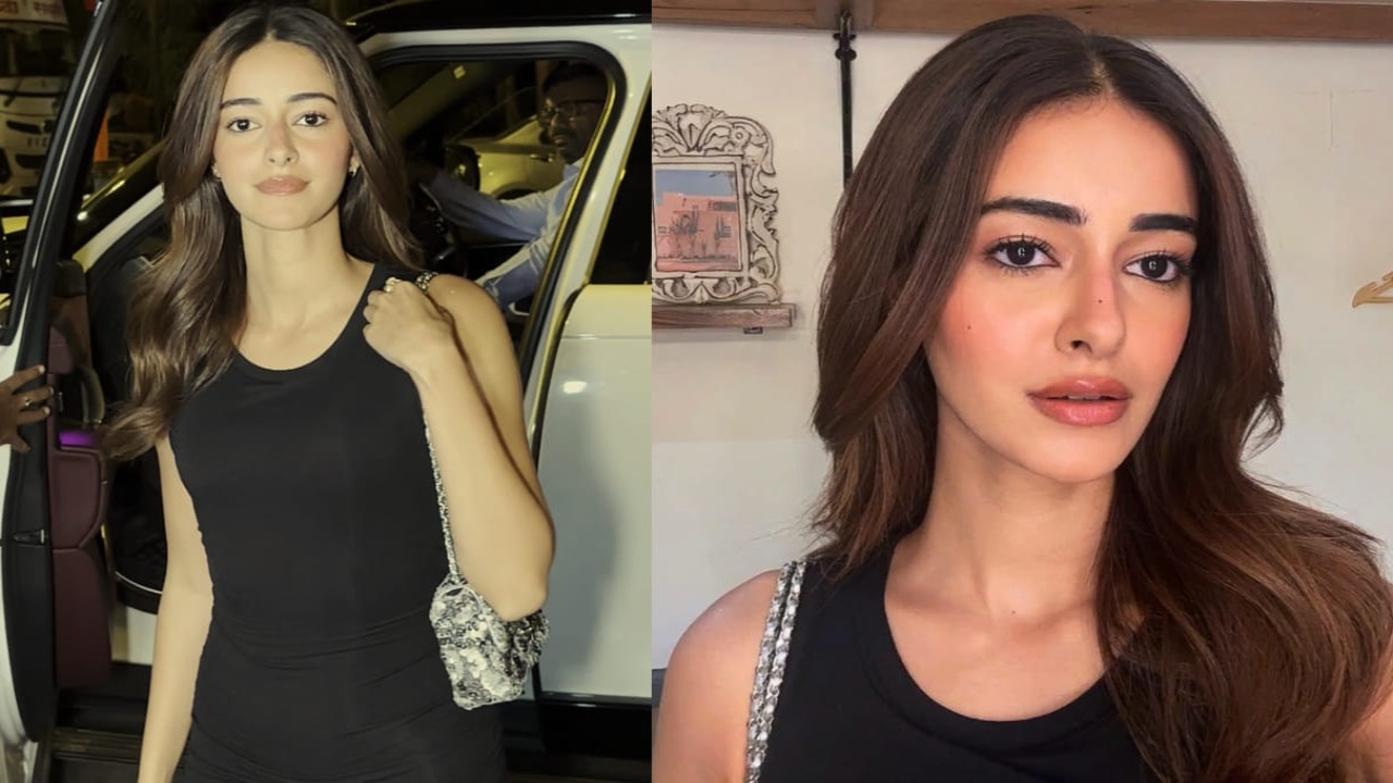 Ananya Panday accentuates her simple black dress and Rs 6,38,600 Chanel bag look with sun-kissed makeup. PC: APH images Ananya Panday