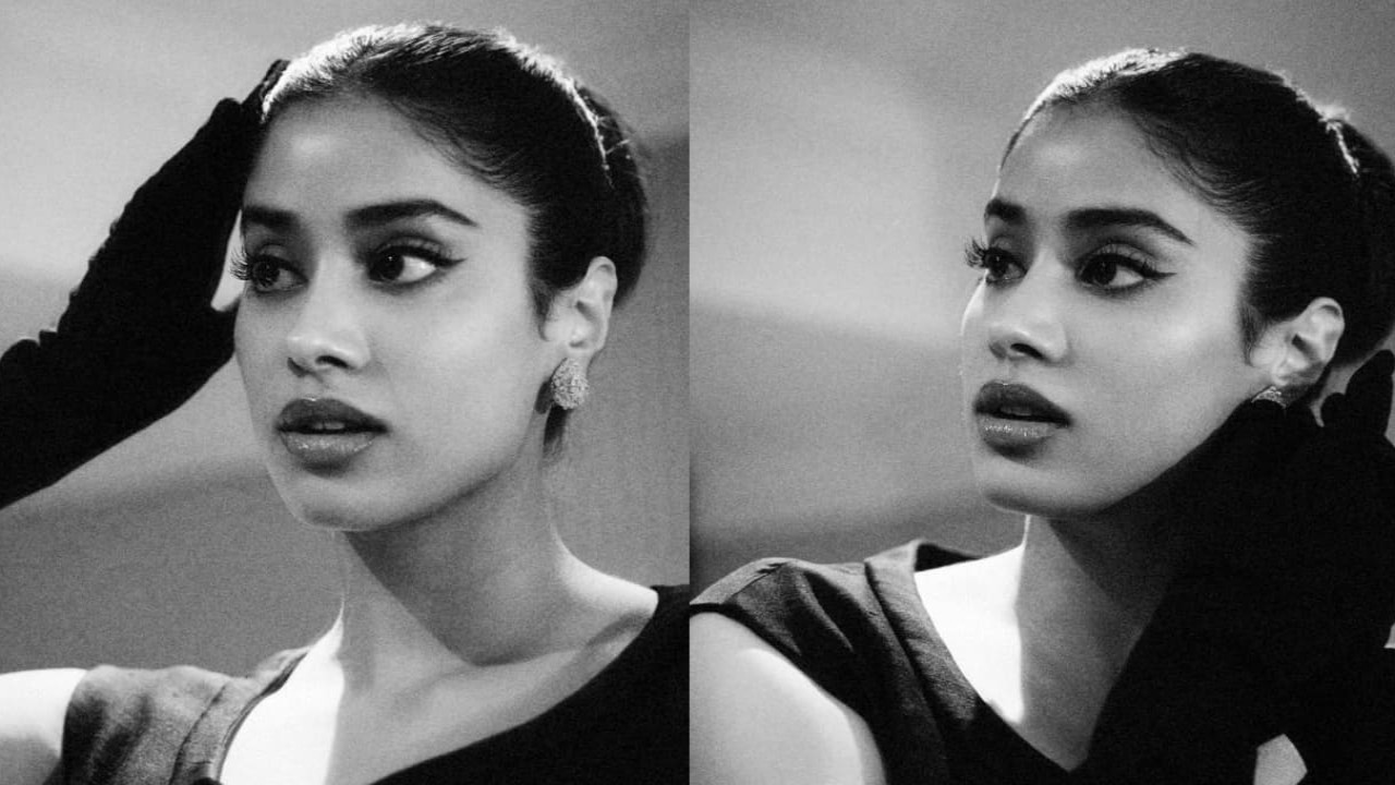 (PC: The House Of Pixels)Janhvi Kapoor channels old Hollywood glamor at Cannes in Dior 1957 haute couture slub silk dress styled with velvet gloves (PC: The House Of Pixels) Janhvi Kapoor