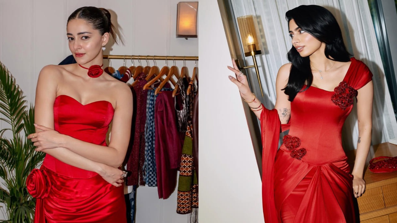 Ananya Panday Vs Khushi Kapoor fashion face-off: Who wore date night red outfit better? PC: leroifoto (Roy), Manish Upadhya, Celebrities' IG Ananya Panday and Khushi Kapoor
