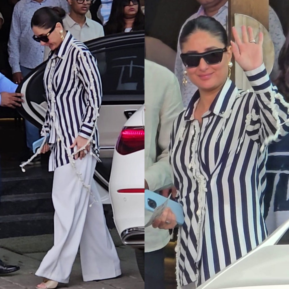 Kareena Kapoor Khan’s black and white airport look is masterclass in effortless styling with unexpected detail