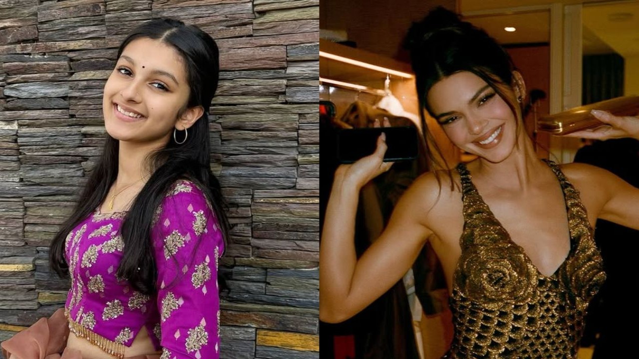 Mahesh Babu’s curly-haired daughter Sitara chills and clicks selfies with American model Kendall Jenner (PC: Sitara, Kendall Jenner on IG) Mahesh Babu’s curly-haired daughter Sitara chills and clicks selfies with American model Kendall Jenner