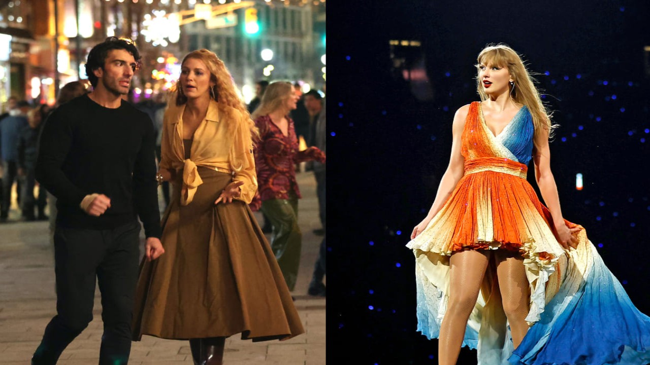 Justin Baldoni, Blake Lively, and Taylor Swift via Getty Images Getty Images