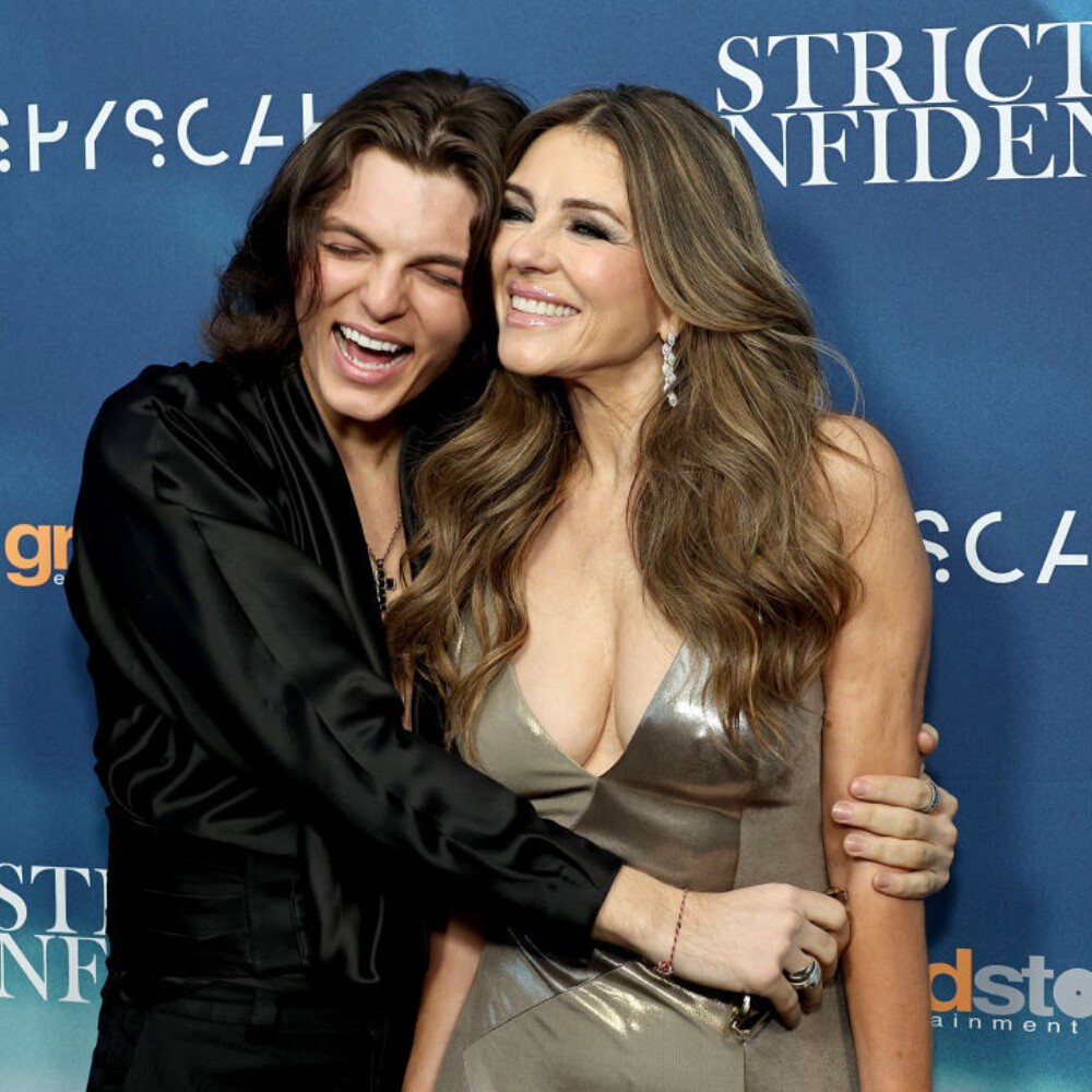 Elizabeth Hurley and Son Damian Grace Charity Gala in Germany; Billy Ray Cyrus Skips the Event