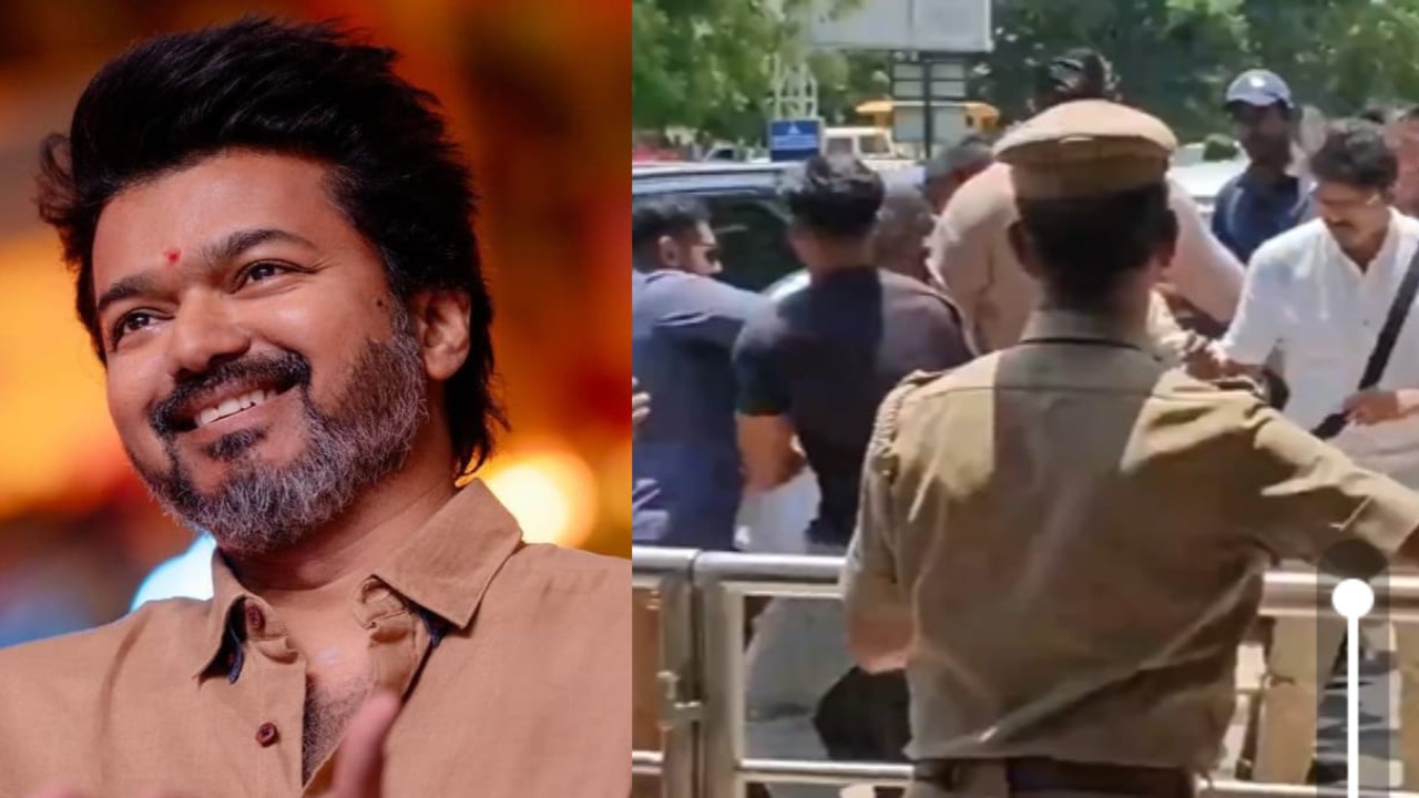 Thalapathy Vijay's bodyguard pulls out gun as fan gets too close to actor at airport; see what happens next (PC: Vijay Instagram/Manobala X) Vijay Instagram/Manobala X