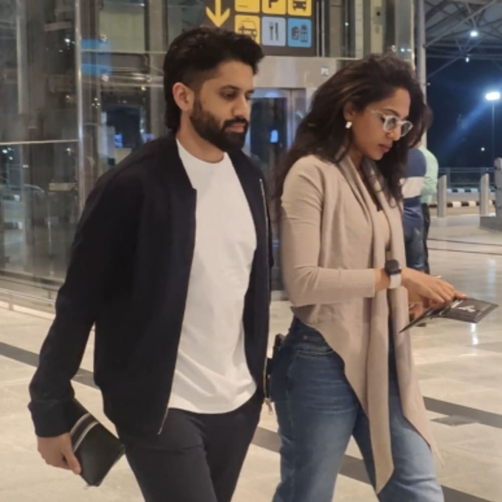 WATCH: Naga Chaitanya and Sobhita Dhulipala clicked sporting laidback look at Hyderabad airport 