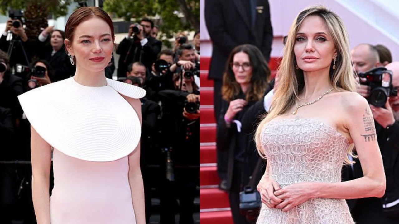 Cannes Film Festival 2025: Emma Stone wears backless gown and Angelina Jolie arrives in Brunello Cucinelli’s strapless outfit (PC: Getty Images) Angelina Jolie, Emma Stone