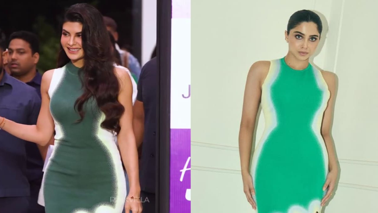 Jacqueline Fernandez vs Sharvari Fashion face-off: Who wore the trendy asymmetrical dress better? PC: Pinkvilla, Lisa D'souza Jacqueline Fernandez and Sharvari