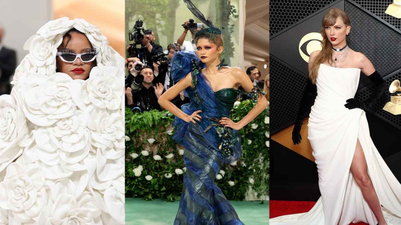 Rihanna, Zendaya, and Taylor Swift via Getty Images Getty Images