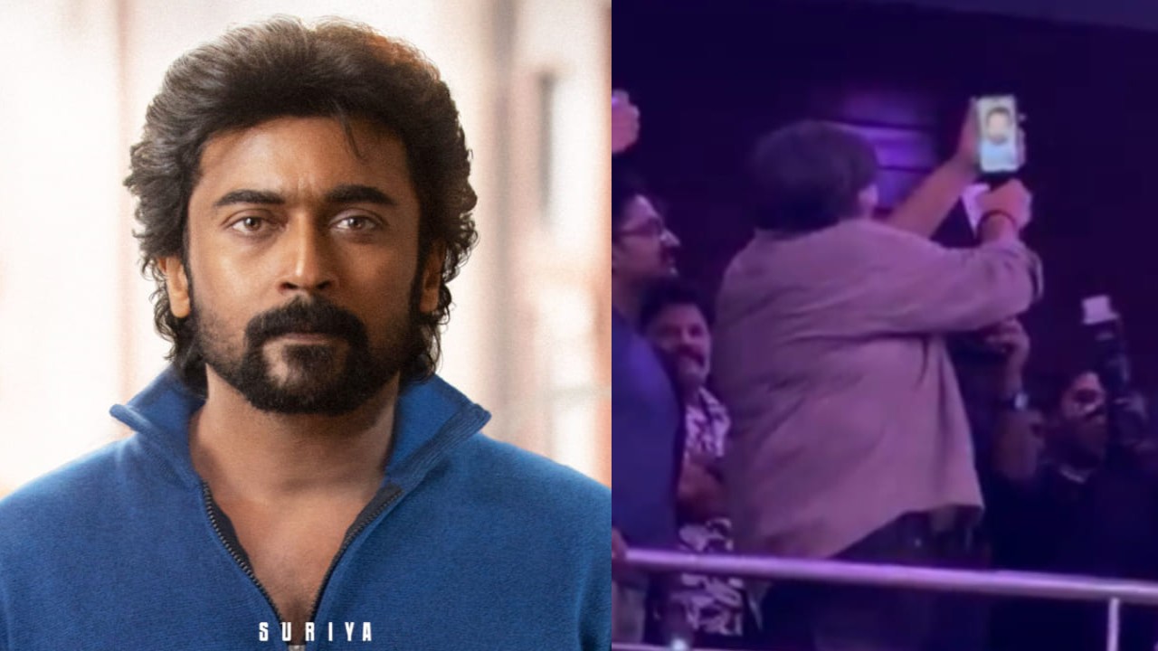 WATCH: Suriya gets on video call with Karthik Subbaraj to watch live audience reactions of Retro in theaters (PC: Karthi X, Suriya Fans Rage X) Karthi X, Suriya Fans Rage X