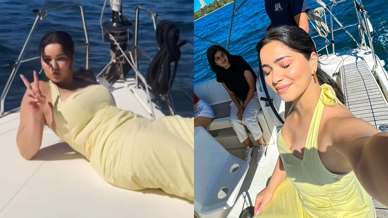 Sara Tendulkar enjoys her breezy 'KASHTI' ride in Rs 10,821 yellow midi dress, perfect for next yacht adventure