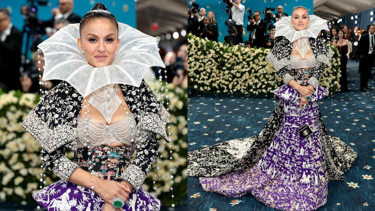 Met Gala 2025: Natasha Poonawalla carries Rs 7,51,380 Chanel bag with Parsi Gara embroidered custom Manish Malhotra outfit