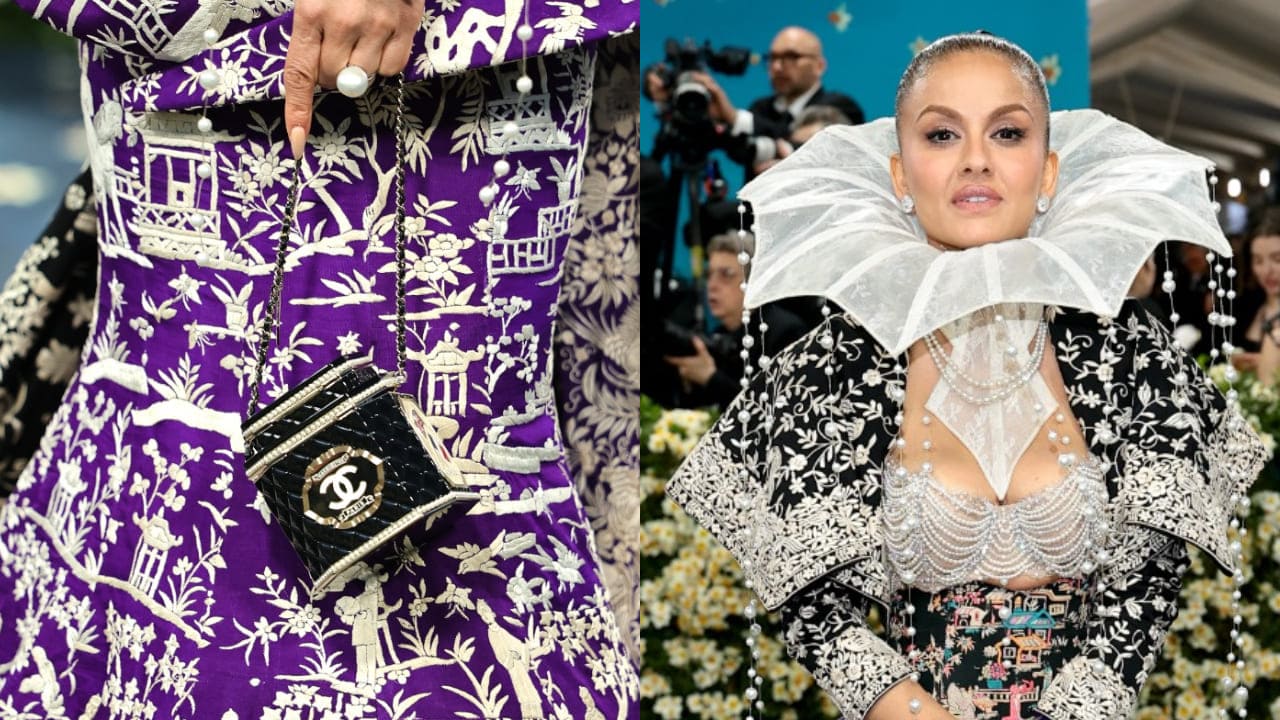 Met Gala 2025: Natasha Poonawalla carries Rs 7,51,380 Chanel bag with Parsi Gara embroidered custom Manish Malhotra outfit
