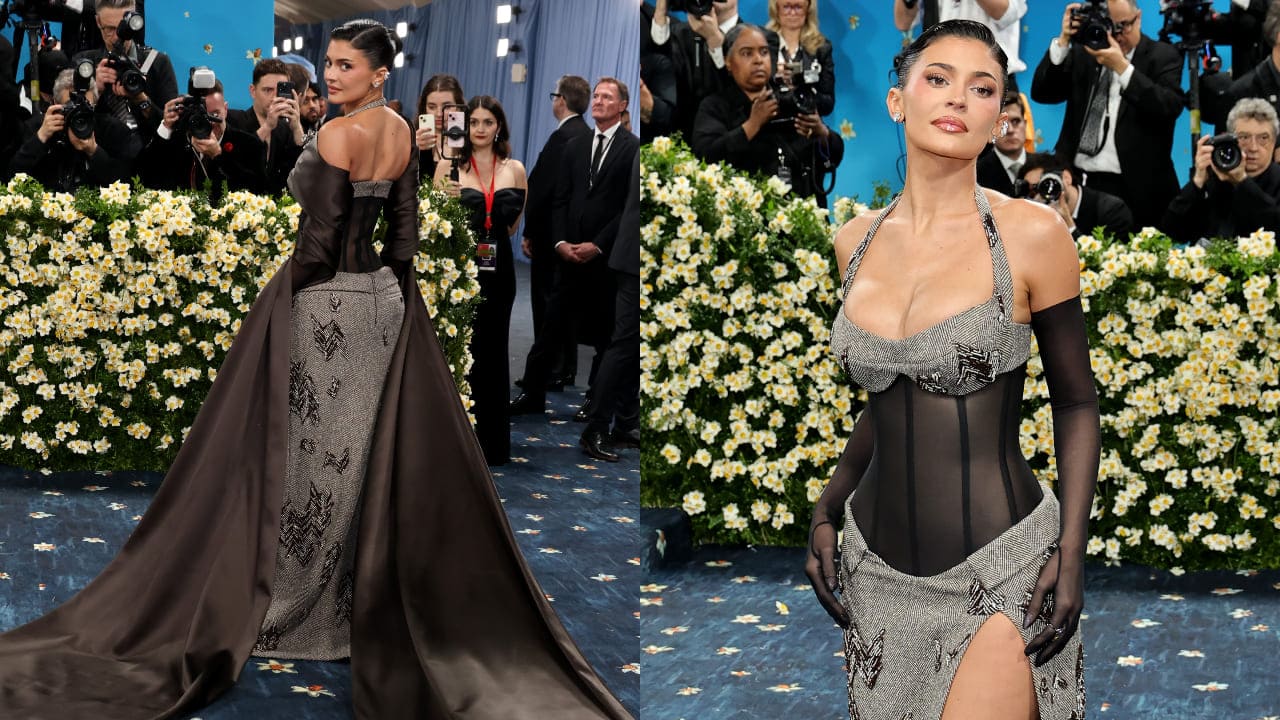 GRWM: Kylie Jenner’s hydrating face mask, makeup to iconic shoe stuck with tape for Met Gala 2025 blue carpet. PC: Getty Images 