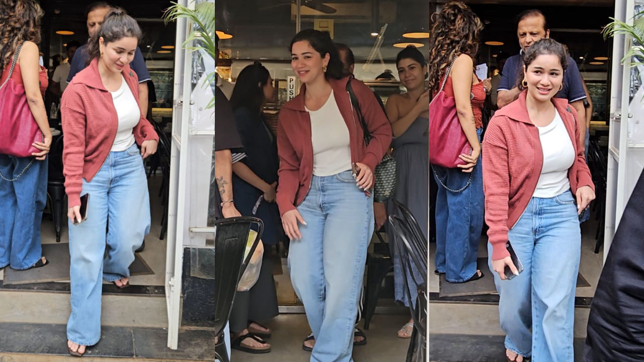 Sara Tendulkar styles coffee time look with Rs 1,45,011 bag, knit jacket and denim jeans 