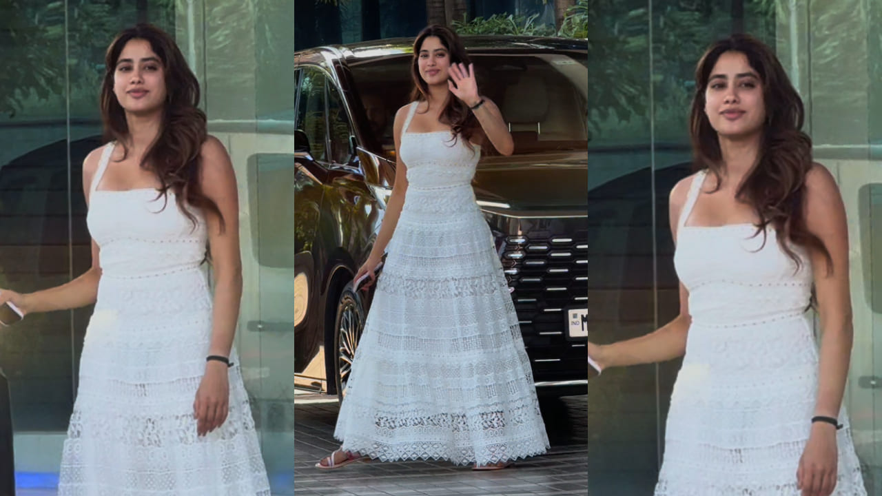 Janhvi Kapoor REPEATS her Rs 64,958 white birthday maxi dress for a meeting in Mumbai with no makeup look