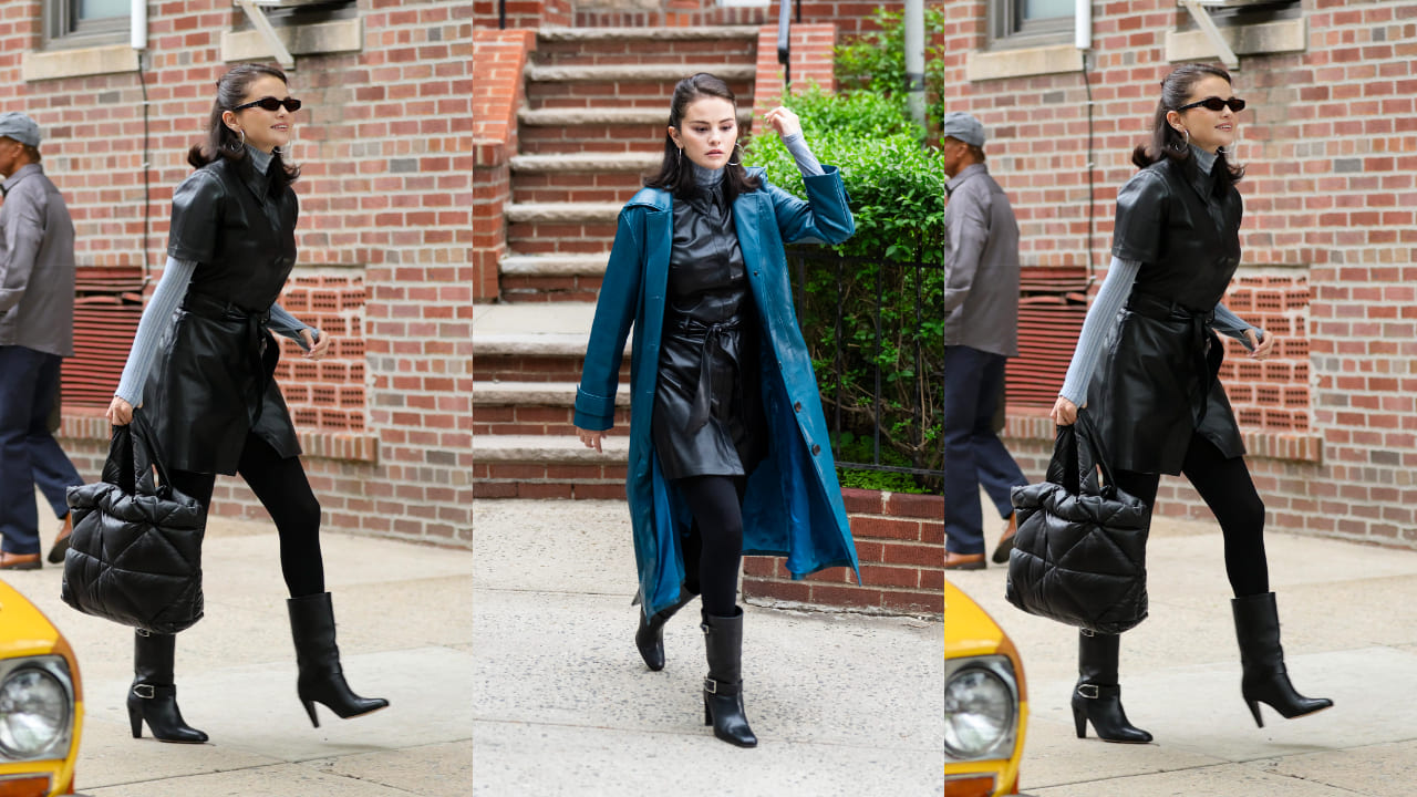 Selena Gomez channels sassy movie character vibes as she steps out in hot leather dress and black boots