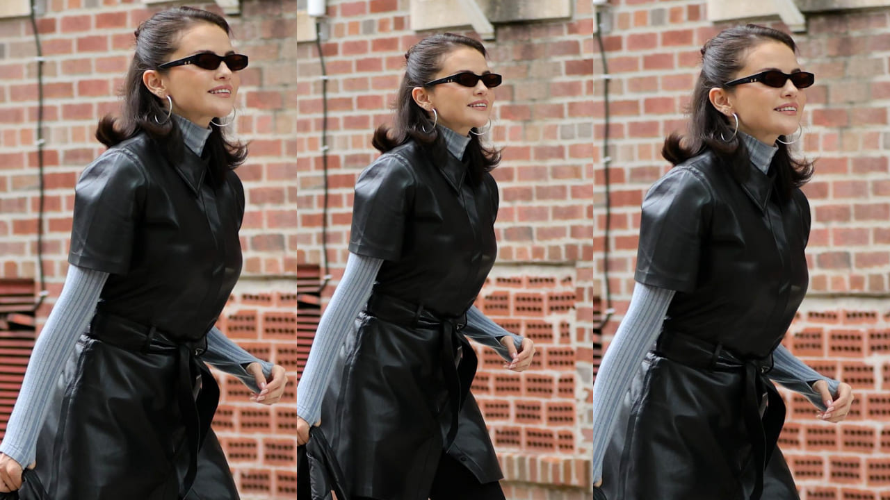 Selena Gomez channels sassy movie character vibes as she steps out in hot leather dress and black boots