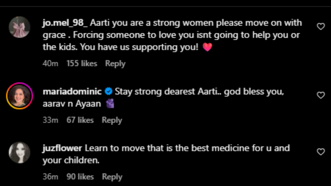 Netizens react to Aarti Ravi's statement (PC: Aarti Ravi, IG)