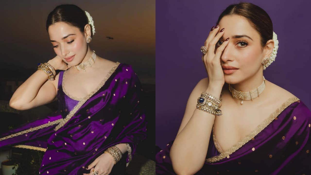 Tamannaah Bhatia-inspired jewelry ideas for new brides: From pearl choker to kundan necklace. PC: Gourab Ganguli, Ajay Kadam, Ishan Giri, Recall Pictures, Tamannaah Bhatia IG
