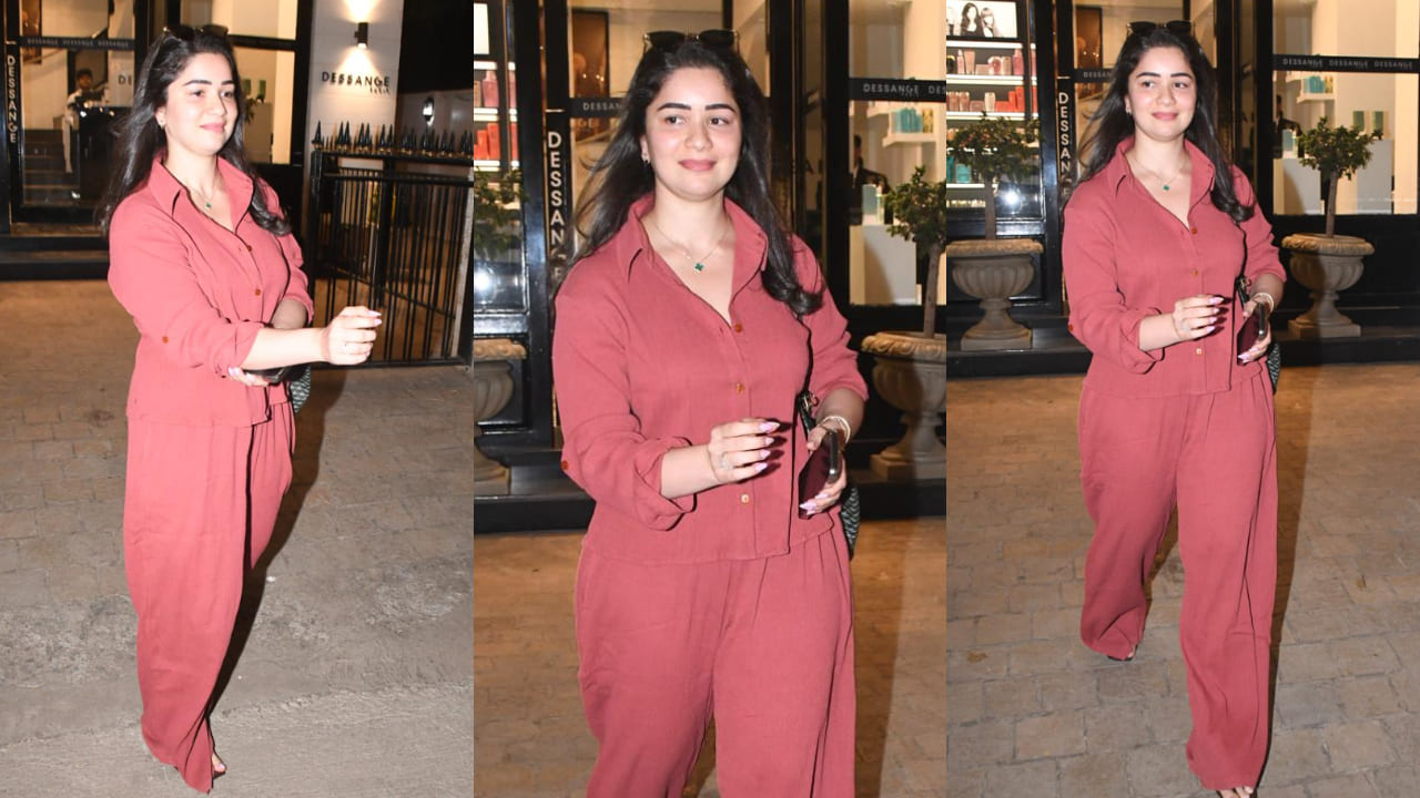 Sara Tendulkar keeps it casual in rustic red co-ords for chill salon visit. PC: Viral Bhayani